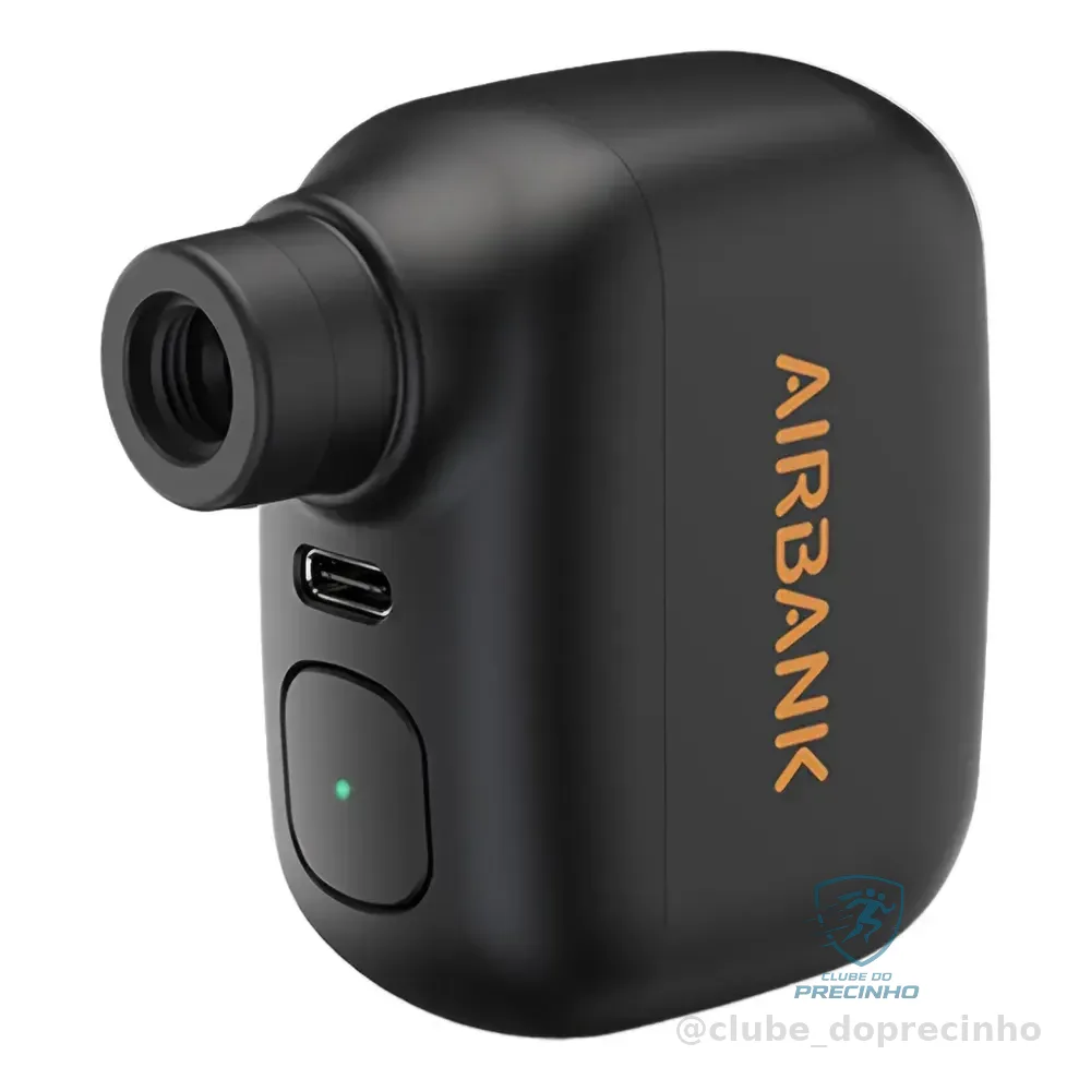 Mini Bomba De Bicicleta Elétrica Ultraleve Airbank, Cor Preta Preto