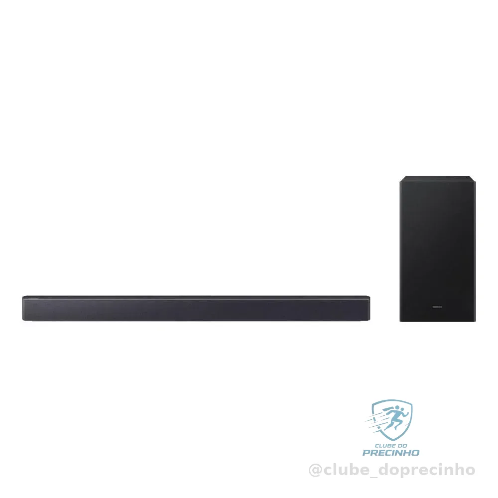 Soundbar Samsung HW-B450F, com 2.1 canais, 300W, Bluetooth, Subwoofer sem fio e Dolby Audio