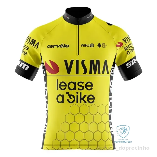 Camisa Ciclismo Masculina Pro Tour Jumbo Visma Amarela Uv50+