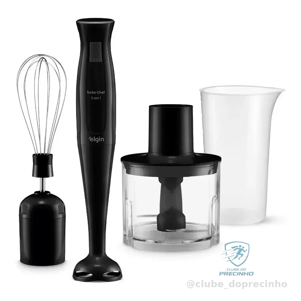 Mixer Turbo Chef 3 Em 1 200w Triturador E Fuet Elgin Preto 127v