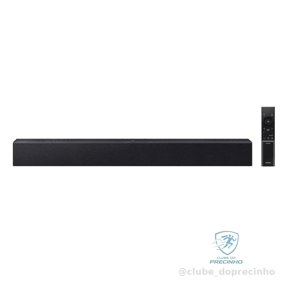 Soundbar Samsung HW-B400F, com 2.0 canais, Bluetooth, Subwoofer integrado e HDMI ARC