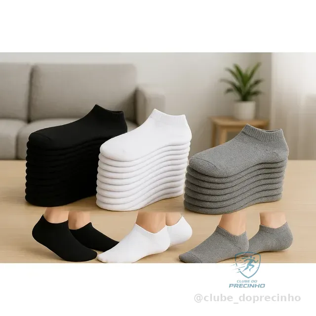 Kit 24 Pares Meia Soquete Cano Curto Unissex Atacado Cores