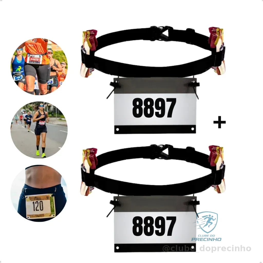 Cinto Porta Numero Para Corrida Triathlon Ciclismo Carbo Gel  Para Corrida Refletivo