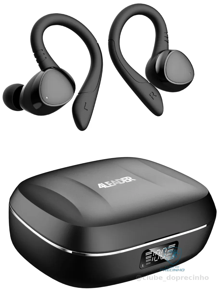 Fone de Ouvido Bluetooth com Microfone e Cancelamento de Ruído Ativo - Preto