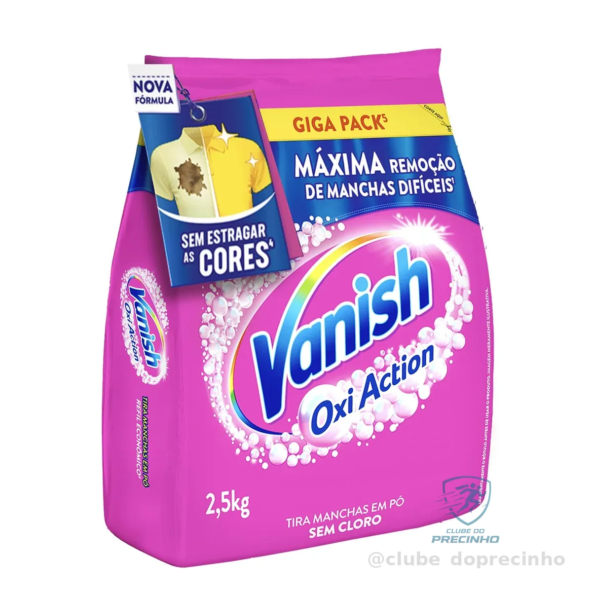 Vanish Tira Manchas Em Pó, Multi Power Oxi Action, para Roupas Coloridas Refil 2,5Kg