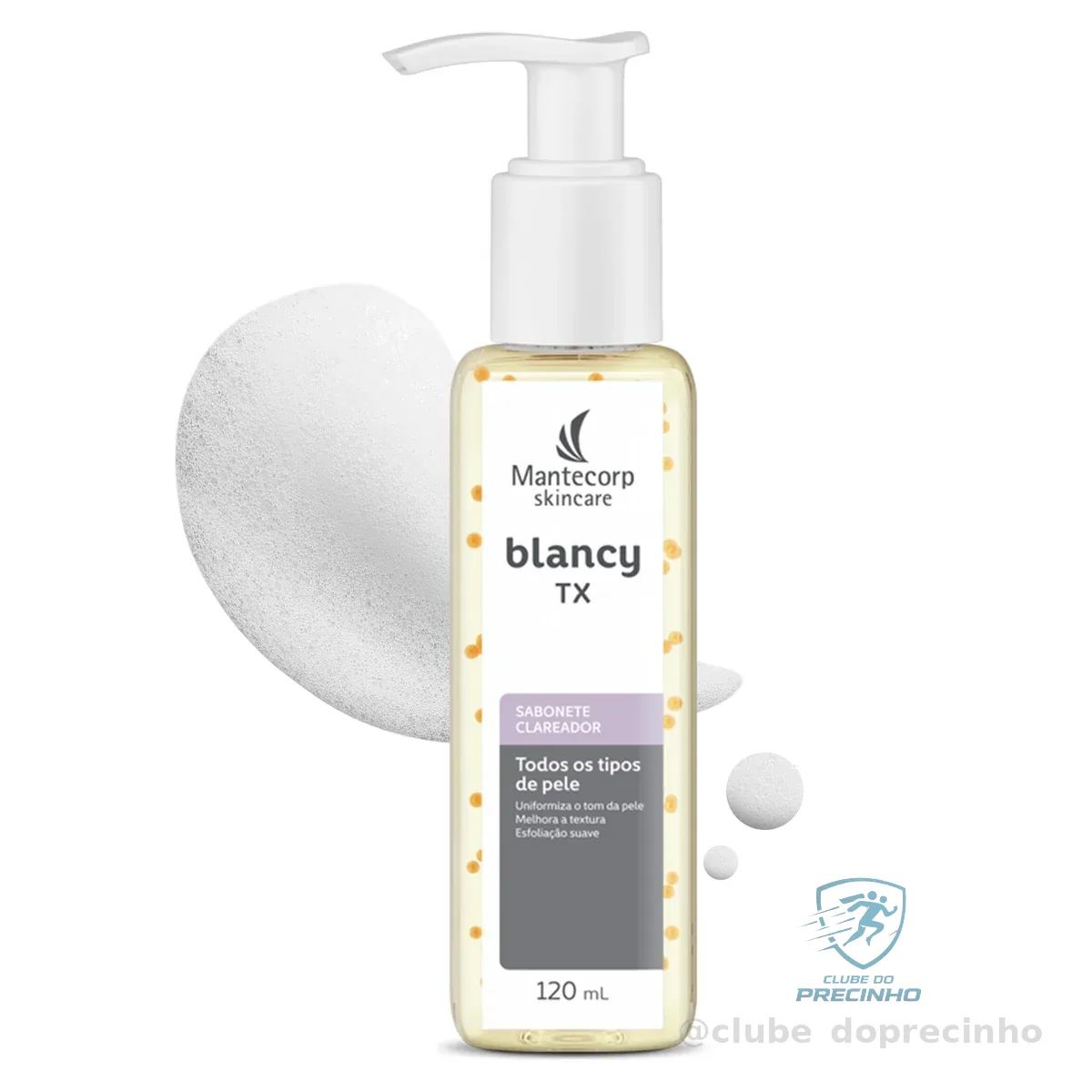 Sabonete Facial Clareador Blancy Tx Cleanser - 120ml - Limpeza Suave e Ação Hidratante - Auxilia na Uniformização da Pele - Mantecorp