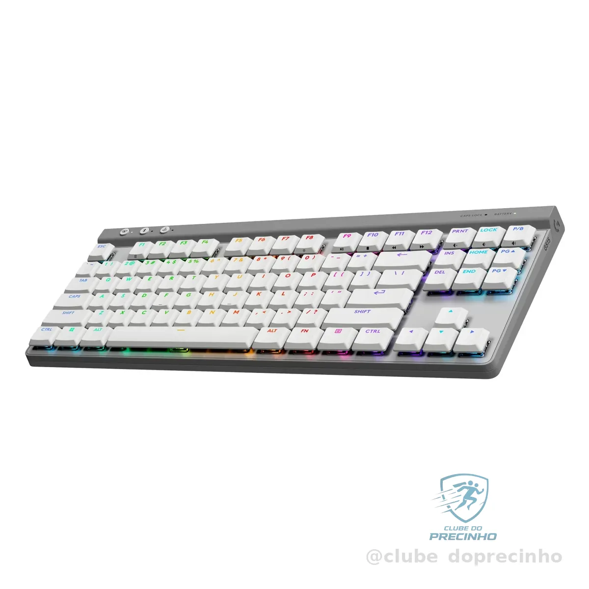 Teclado Mecânico Gamer Sem Fio Logitech G515 com Design TKL,LIGHTSPEED, RGB LIGHTSYNC, Conexão USB ou Bluetooth - Branco