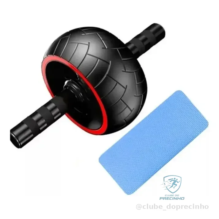 Roda De Exercício P/ Abdominal Diâmentro 20cm + Apoio Joelho Preto