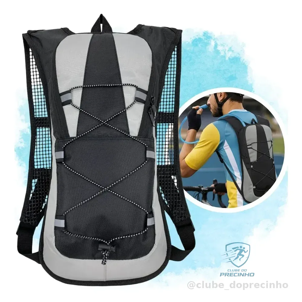 Mochila De Hidratação Camelback Corrida Bolsa Impermeável Cor Preto Desenho Do Tecido Lisa Liso