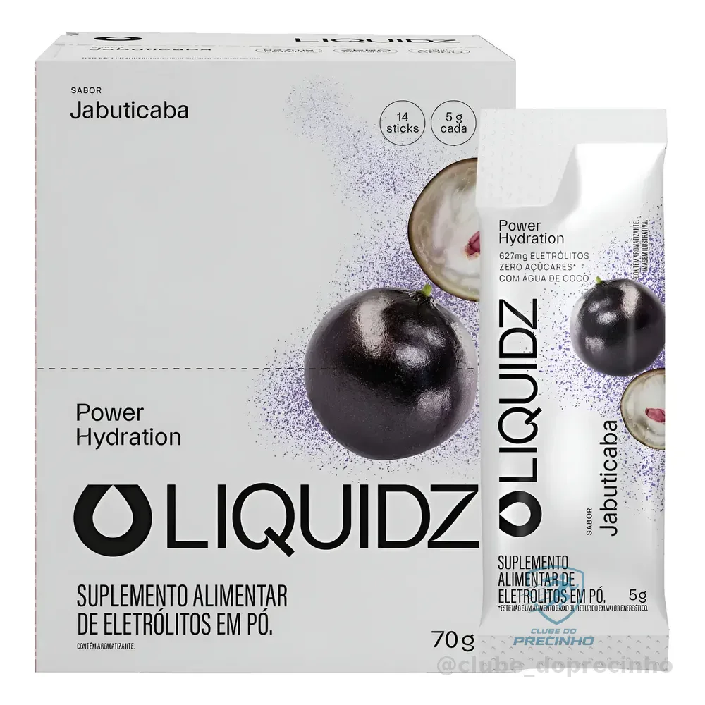 Liquidz® Eletrólitos Zero Açúcar Jabuticaba 14 Sachês Jabuticaba
