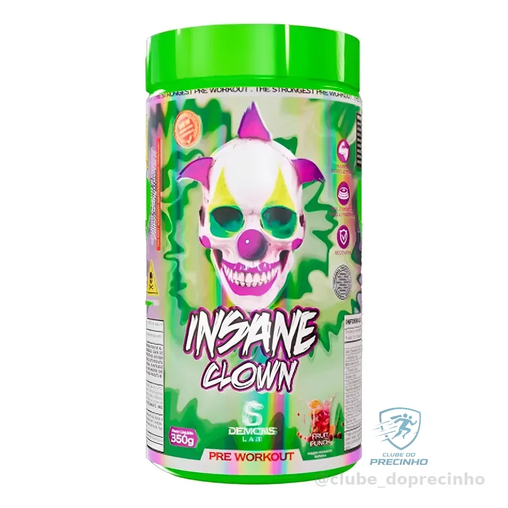 Pré Treino Insane Clown 350g Demons Lab Sabor Fruit Punch Ponche De Frutas