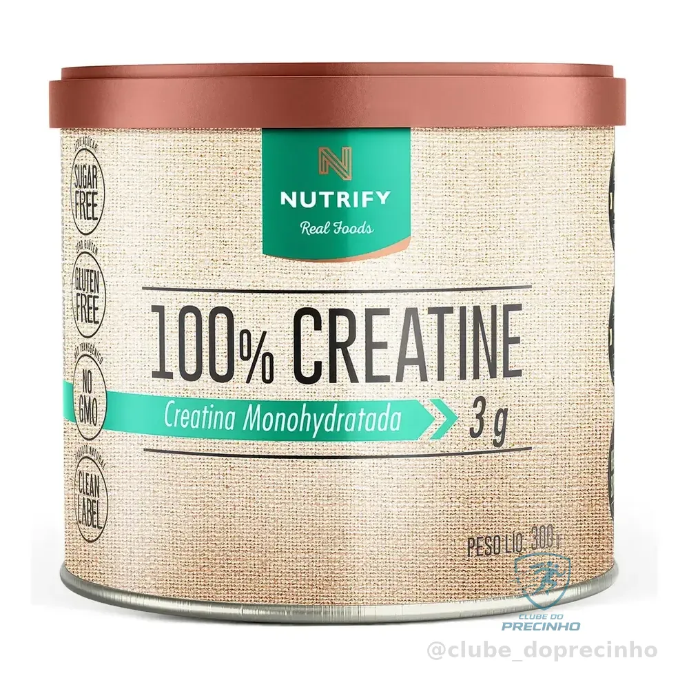 Nutrify 100% Creatine 3g De Creatina Por Dose - Suplemento Alimentar Para Suporte Energético - Lata 300g Neutro