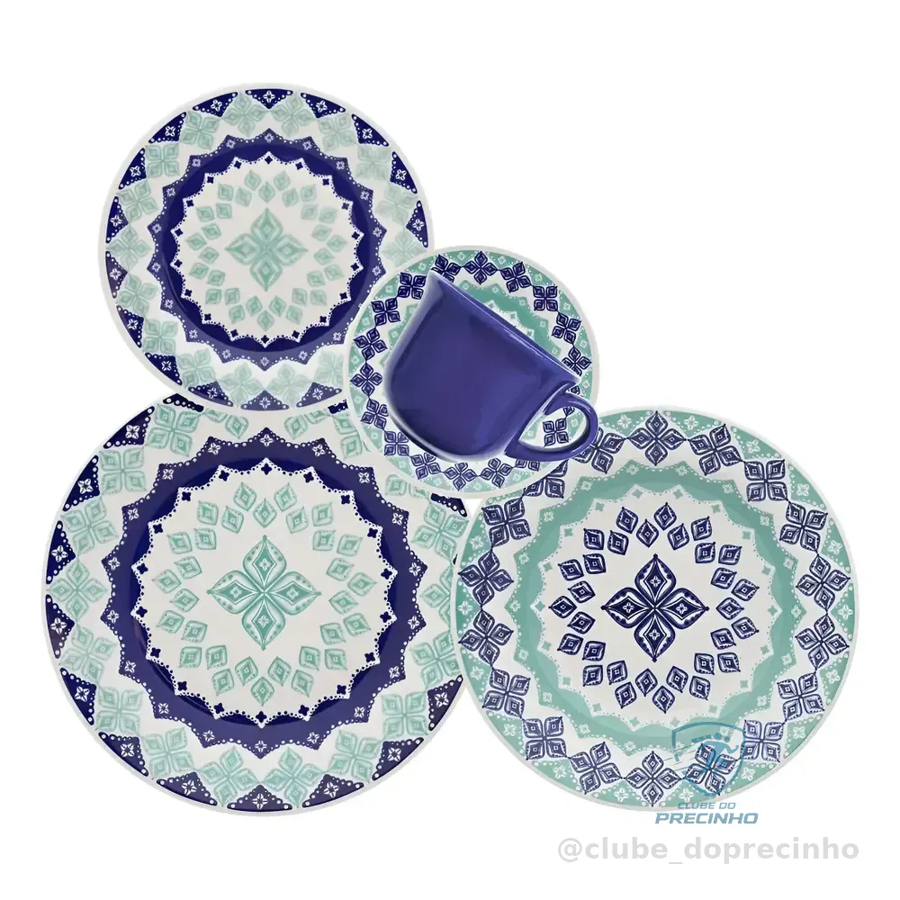 Aparelho De Jantar Oxford Cerâmica Lola 20 Pç Cor Estampado