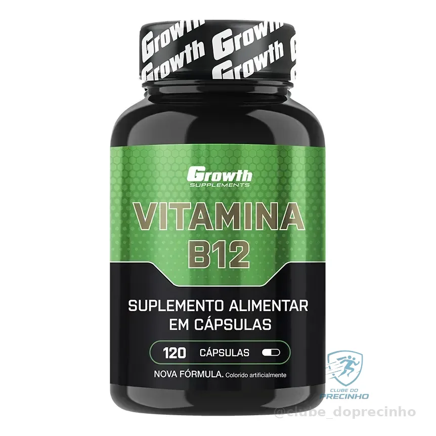 Vitamina B12 120 Cáps. Growth Supplements Sem Sabor