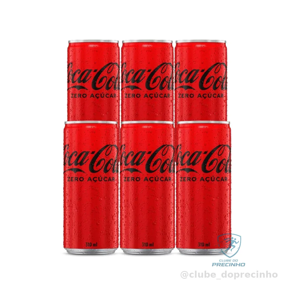 Pack de Coca Cola Sem Açúcar Lata 310ml 6 unidades