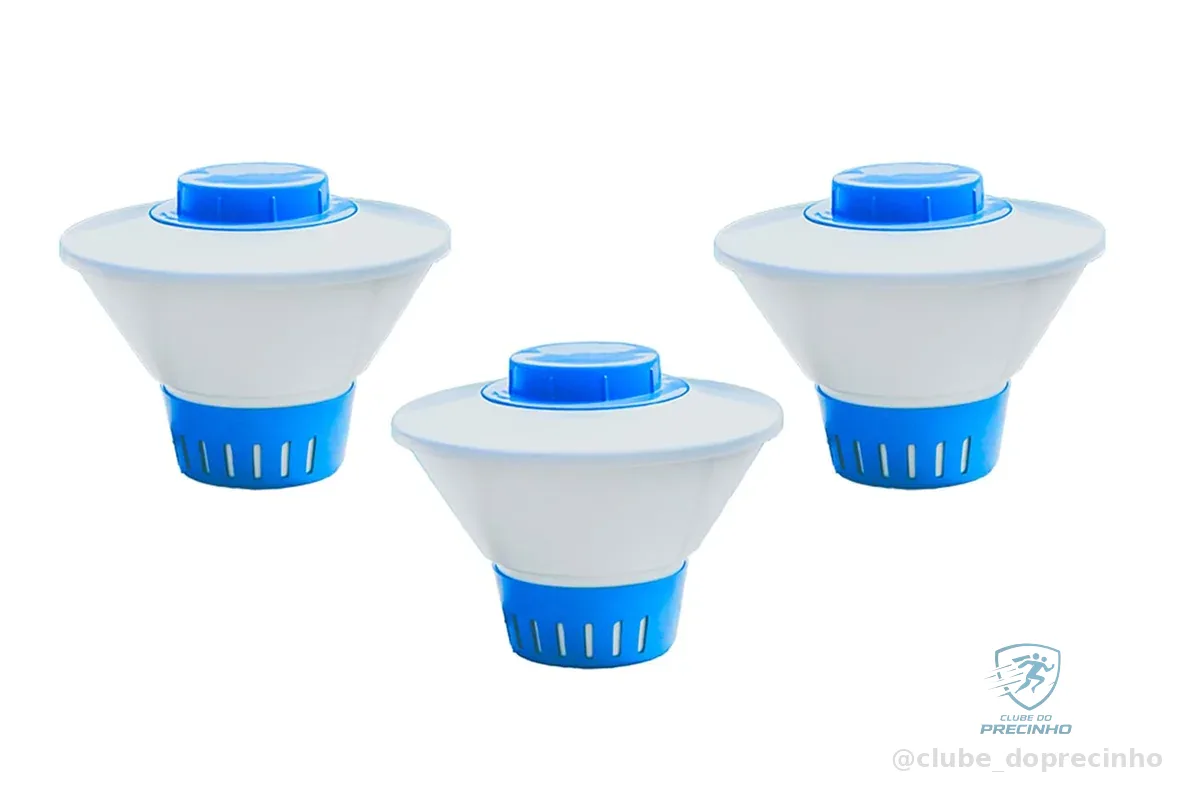 Clorador Margarida Flutuante Para Piscina Vinil e Intex | Suporte Para Pastilhas De Cloro | Flutuador De Cloro | Clorador Para Agua Potavel Consumo Humano | Bóia Flutuante 1un