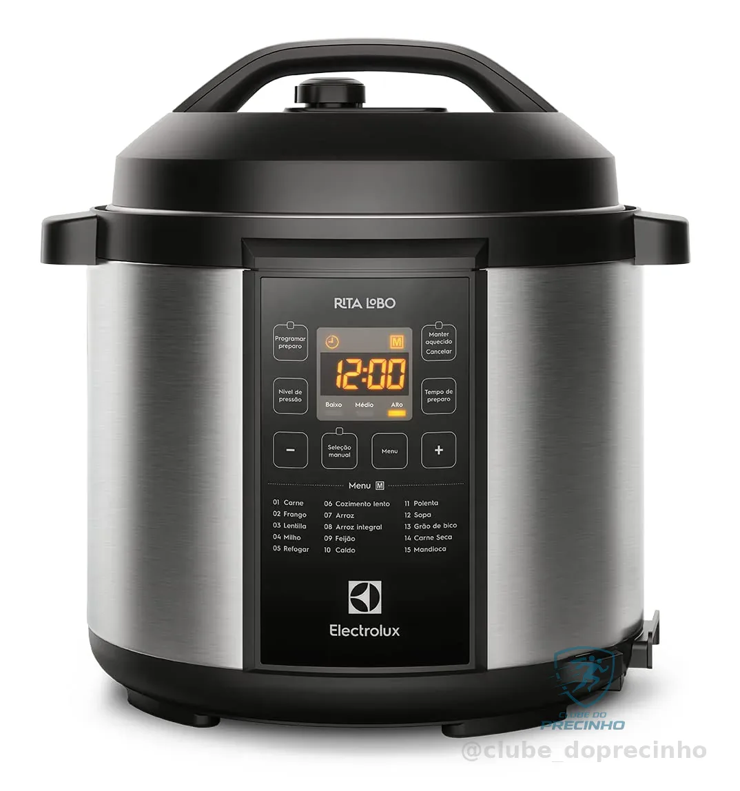 Panela pressão elétrica Electrolux digital capacidade 6L - 3 níveis pressão PCC20 inox preto 127v por Rita Lobo