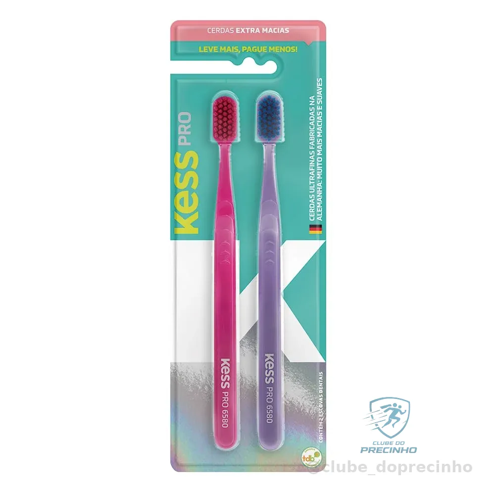 Kess Pack Com 2 Escovas Dentais Pro Extra Macias