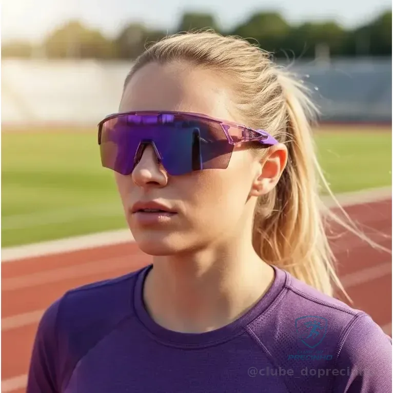 Óculos De Sol Esportivo Espelhado Uv400 Corrida Volei Beach Violeta