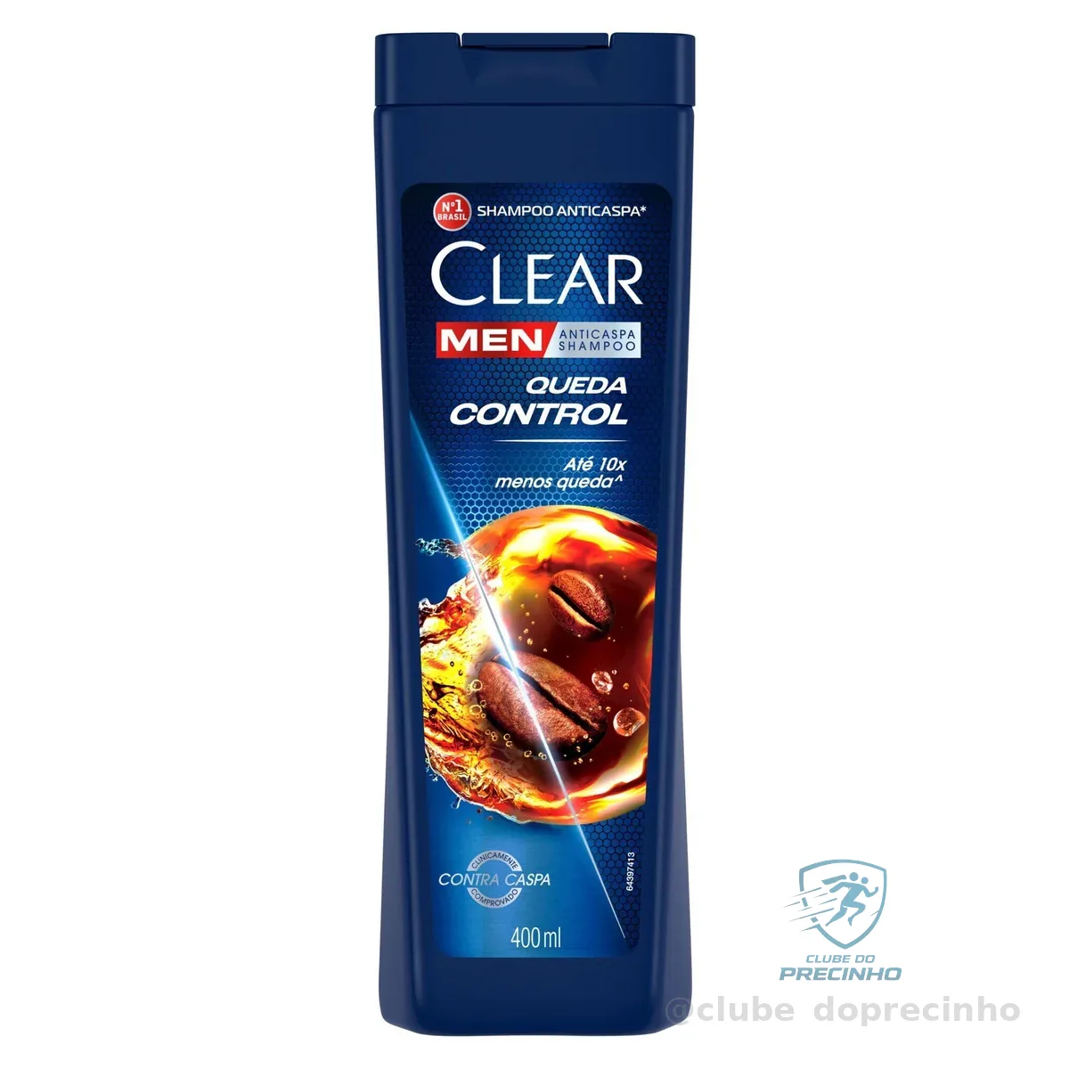 Clear Shampoo Anticaspa Men Queda Control Frasco 400Ml Branco