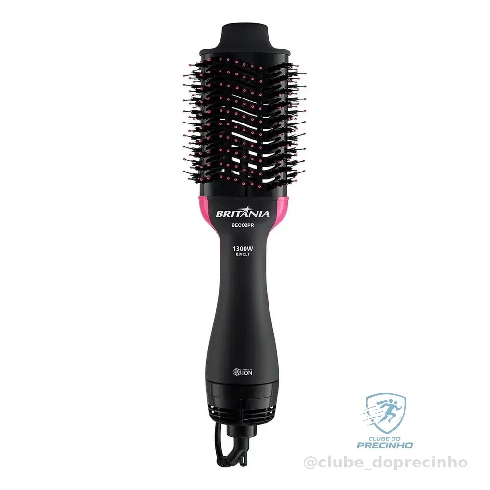 Britânia Escova Secadora Bec02pr 4 Em 1 1300w Cor Preto E Rosa Preto Com Rosa 127/220v