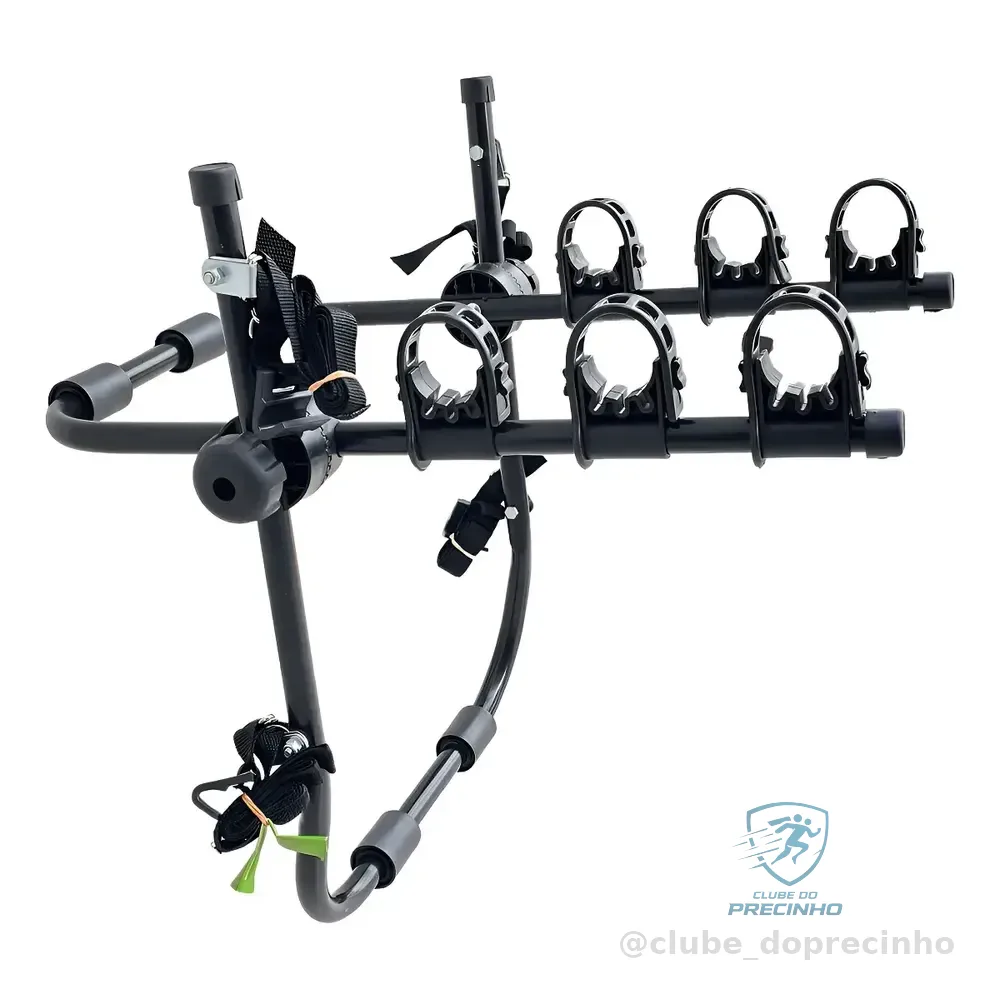 Suporte Transbike P/ 3 Bikes Apoio Fixo Sedan Hatch Suv True Cor Preto