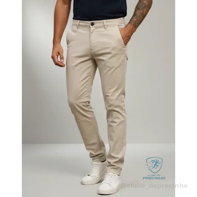 Calça Masculina De Sarja Premium Esporte Fino Bolso Faca