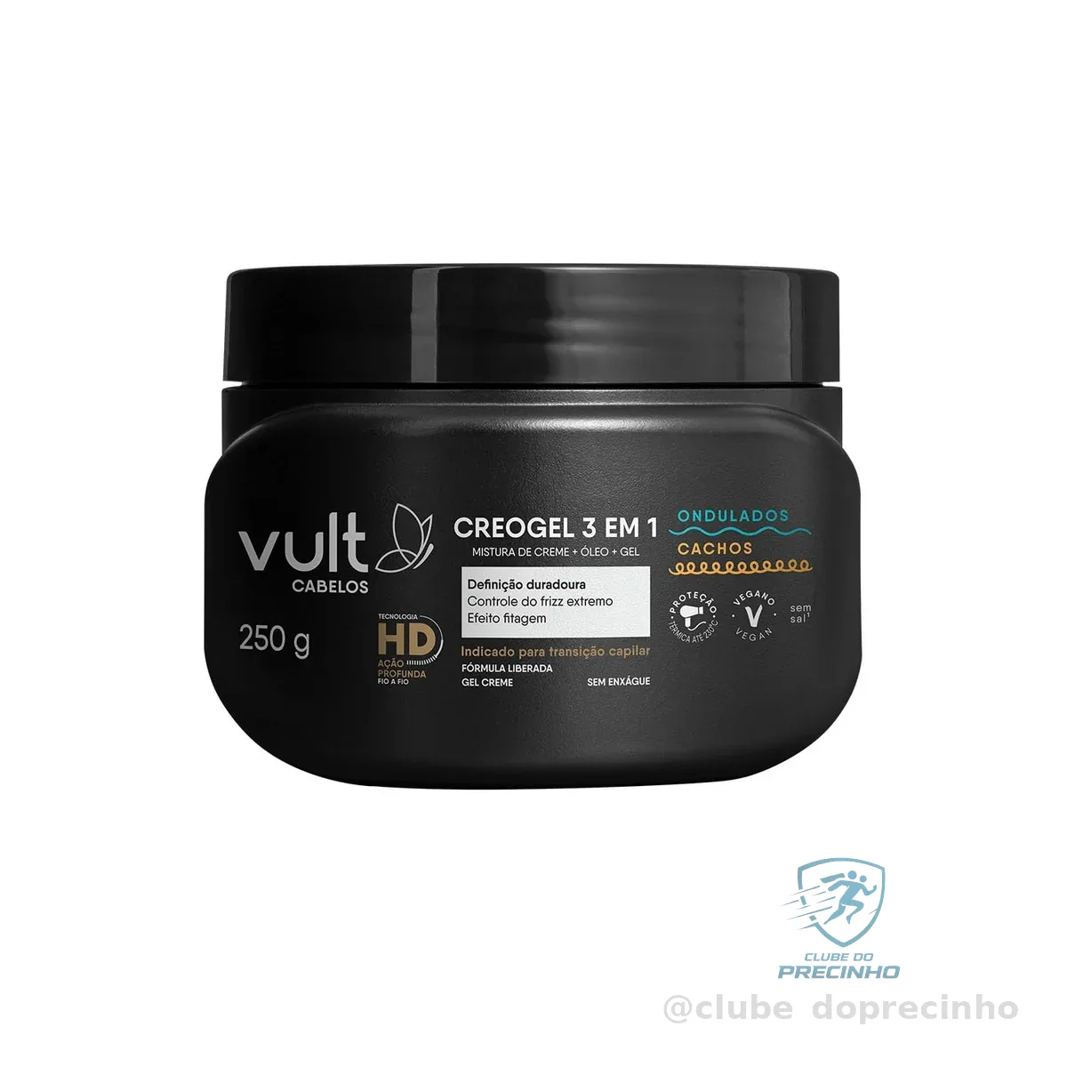 Vult Cabelos Ondulados e Cachos Creogel 3 em 1 250g