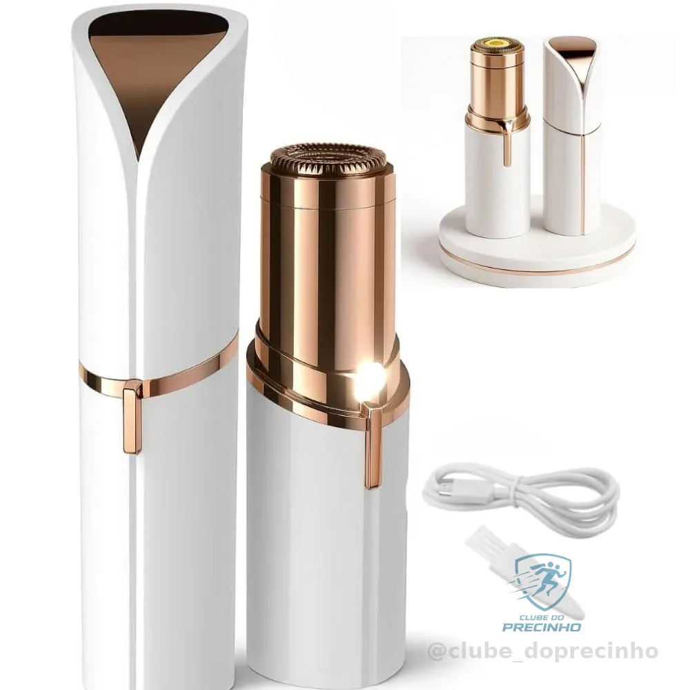 Depilador Facial Feminino Portátil Zero Incômodo com Luz LED Recarregável USB