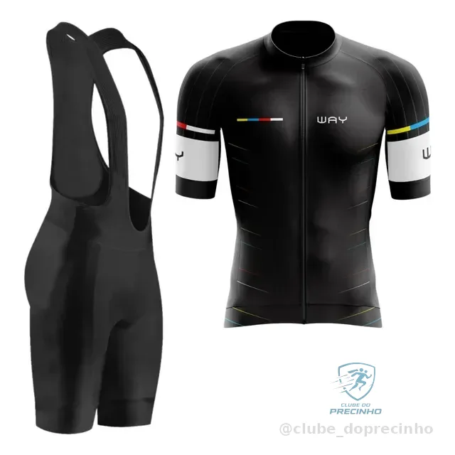 Conjunto De Ciclismo Premium Bretelle E Camisa Ziper Total