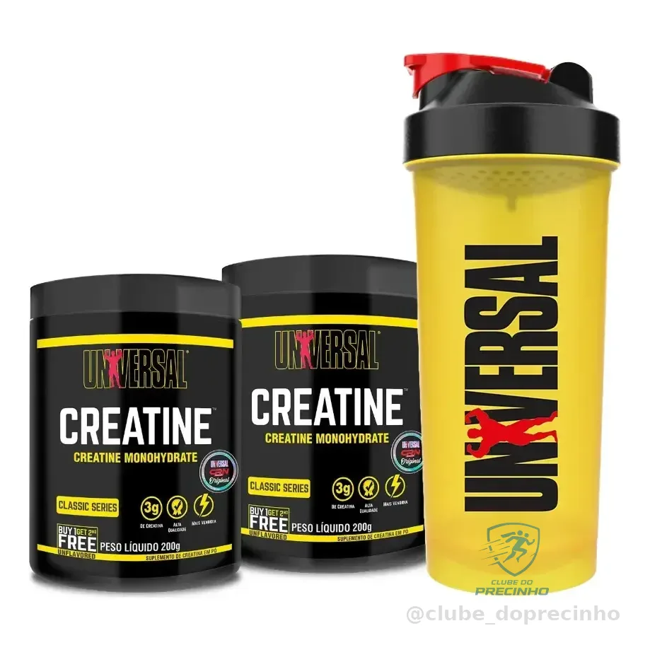 Suplemento Em Pó Creatina Universal Nutrition Aminoácidos Creatina Monohydrate Pote De 200ml + Coqueteleira Universal