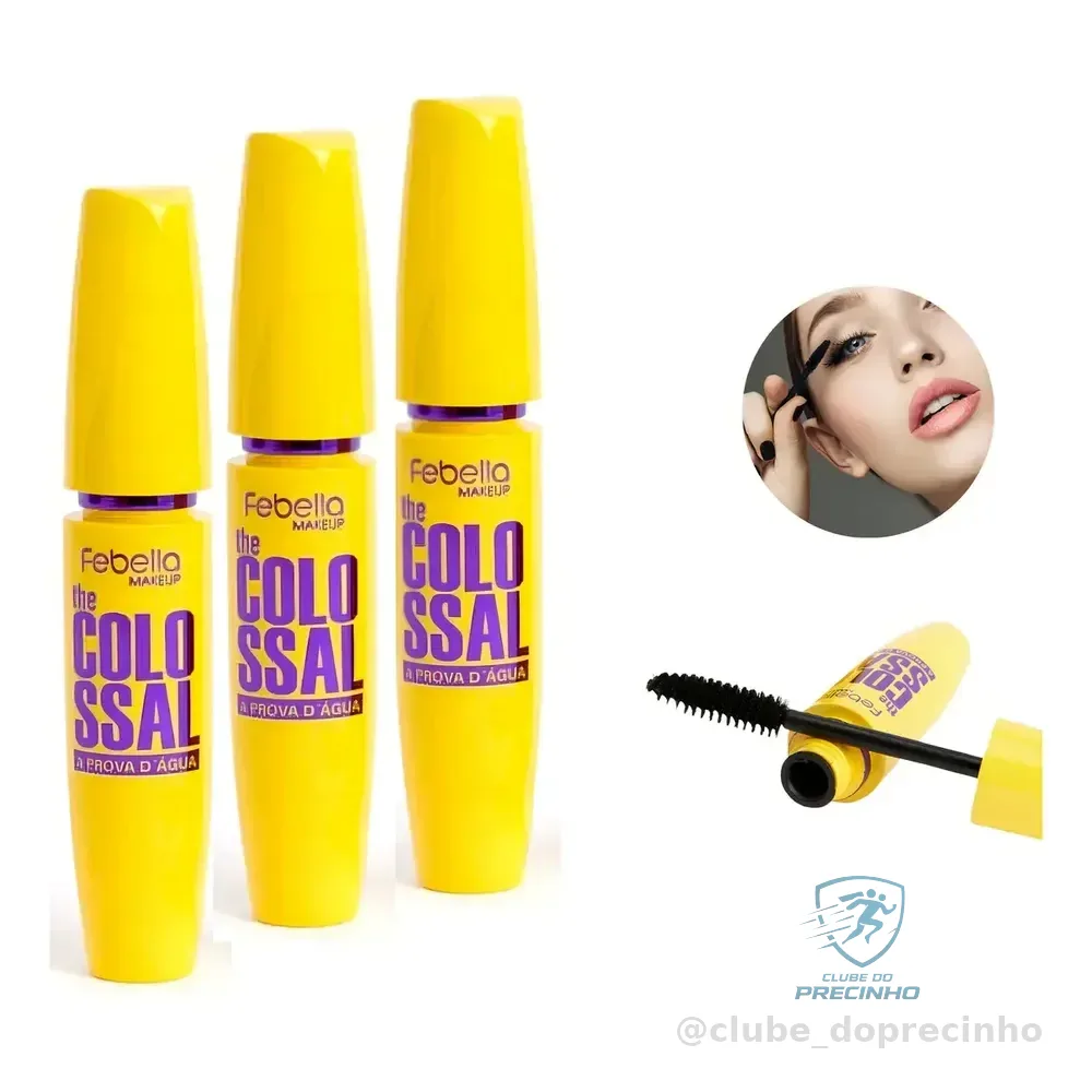 Mascara Rímel Febella The Colossal Preto À Prova D'água 10ml Longa Duração