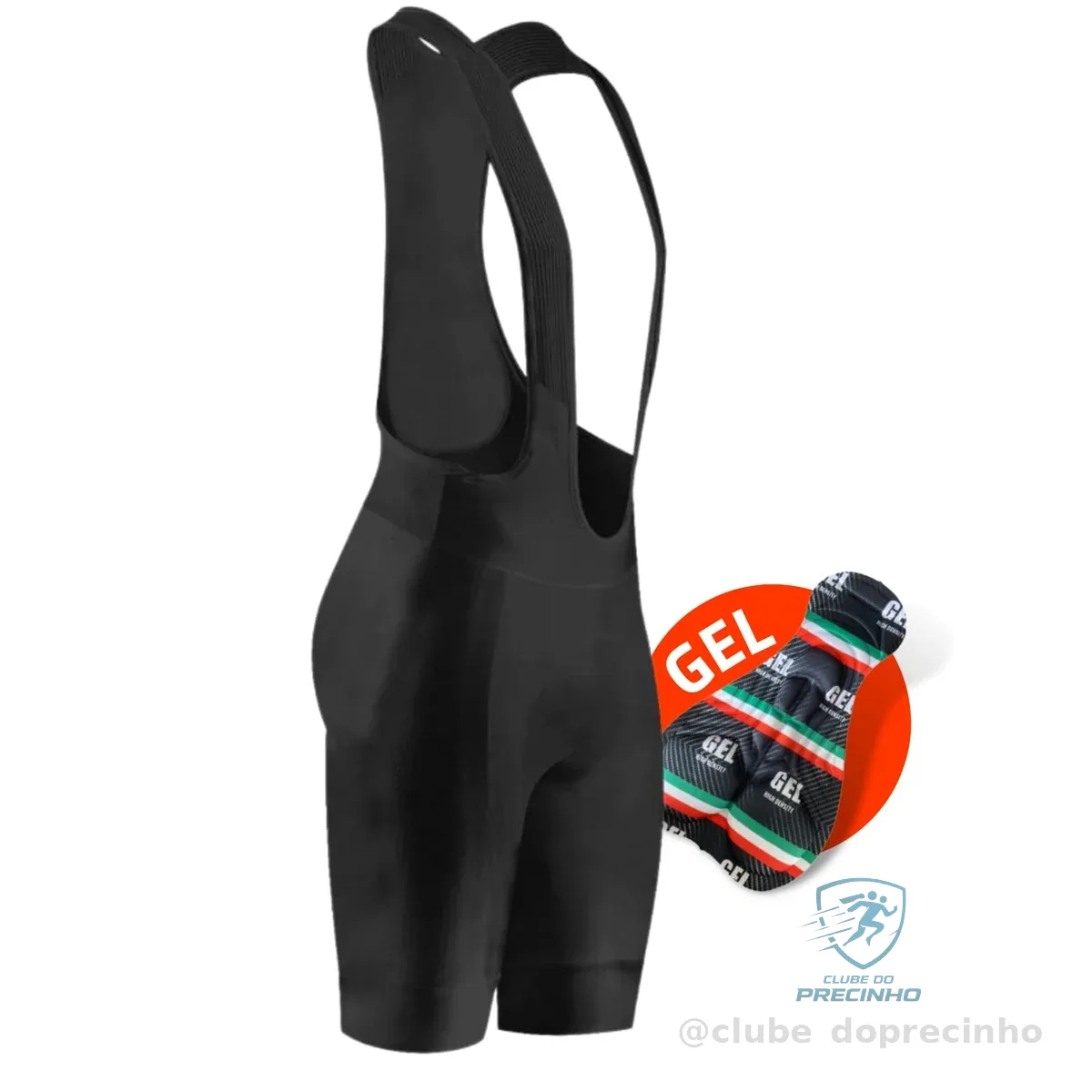 Bretelle Ciclismo Masculino Preto Forro Em Gel Mtb Confortável