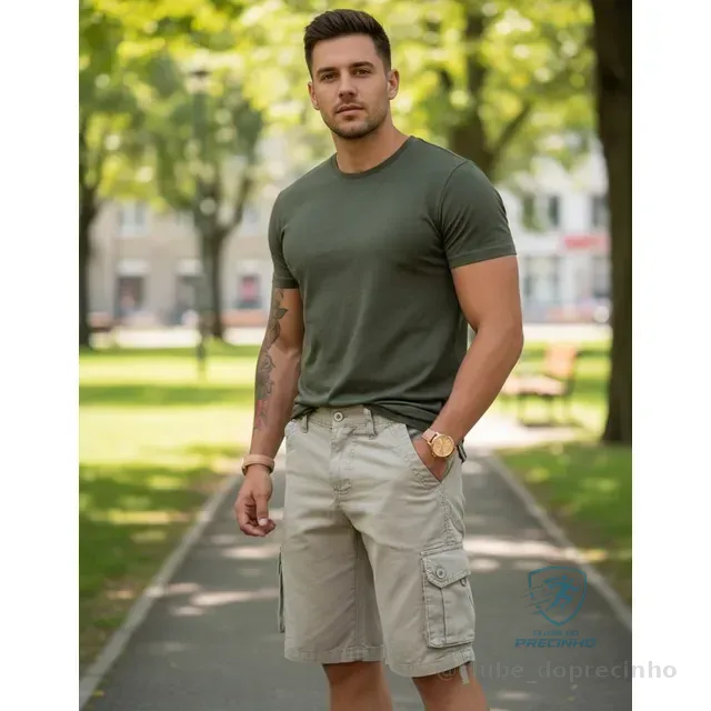 Bermuda Cargo Brim  6 Bolsos - 5 Cores 