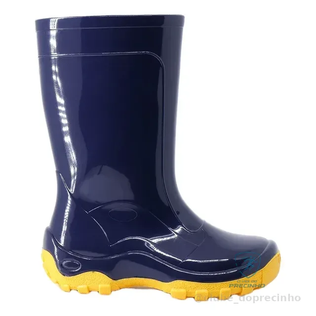 Bota Infantil Impermeável Azul Amarela Galocha