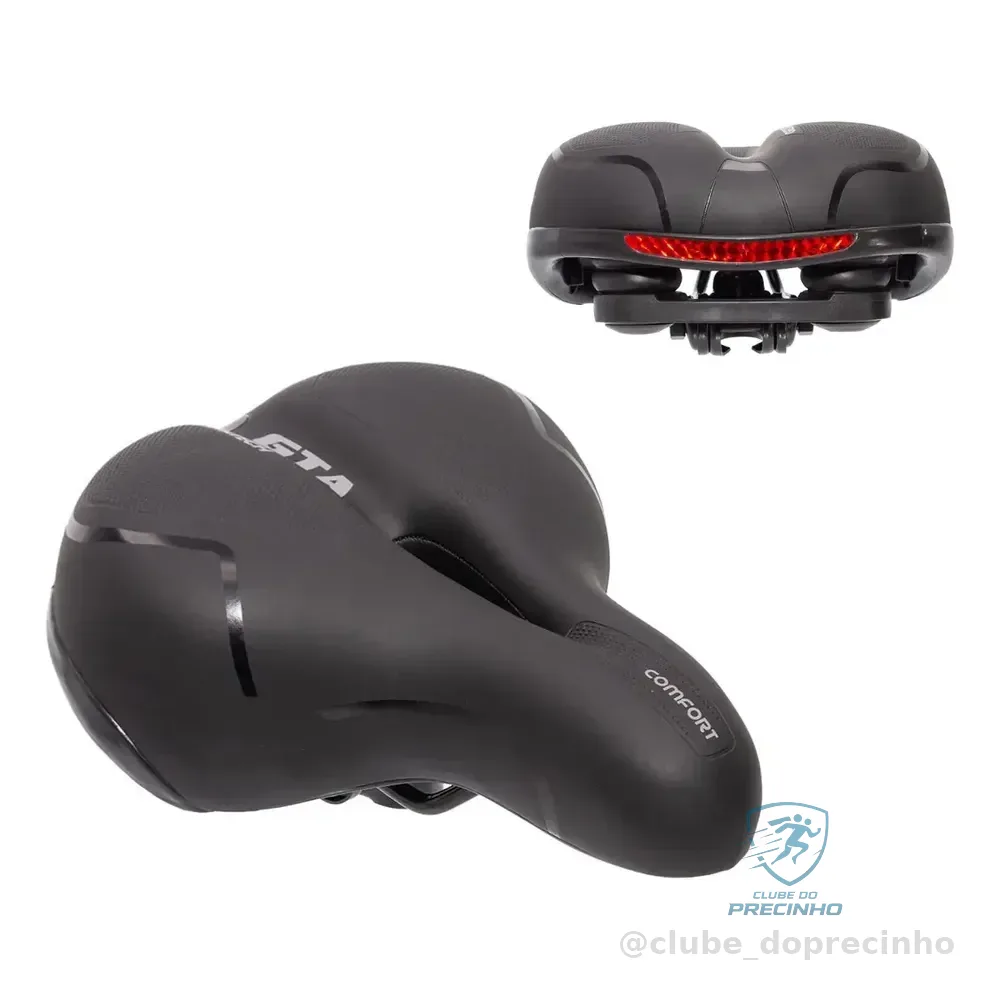 Banco Bicicleta Selim Bicicleta Gta Comfort Gel Tech Refletor Elastomero Preto 10 Cm 20 Cm