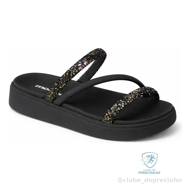 Sandália Feminina Brilho Strass Tendência Moda Original