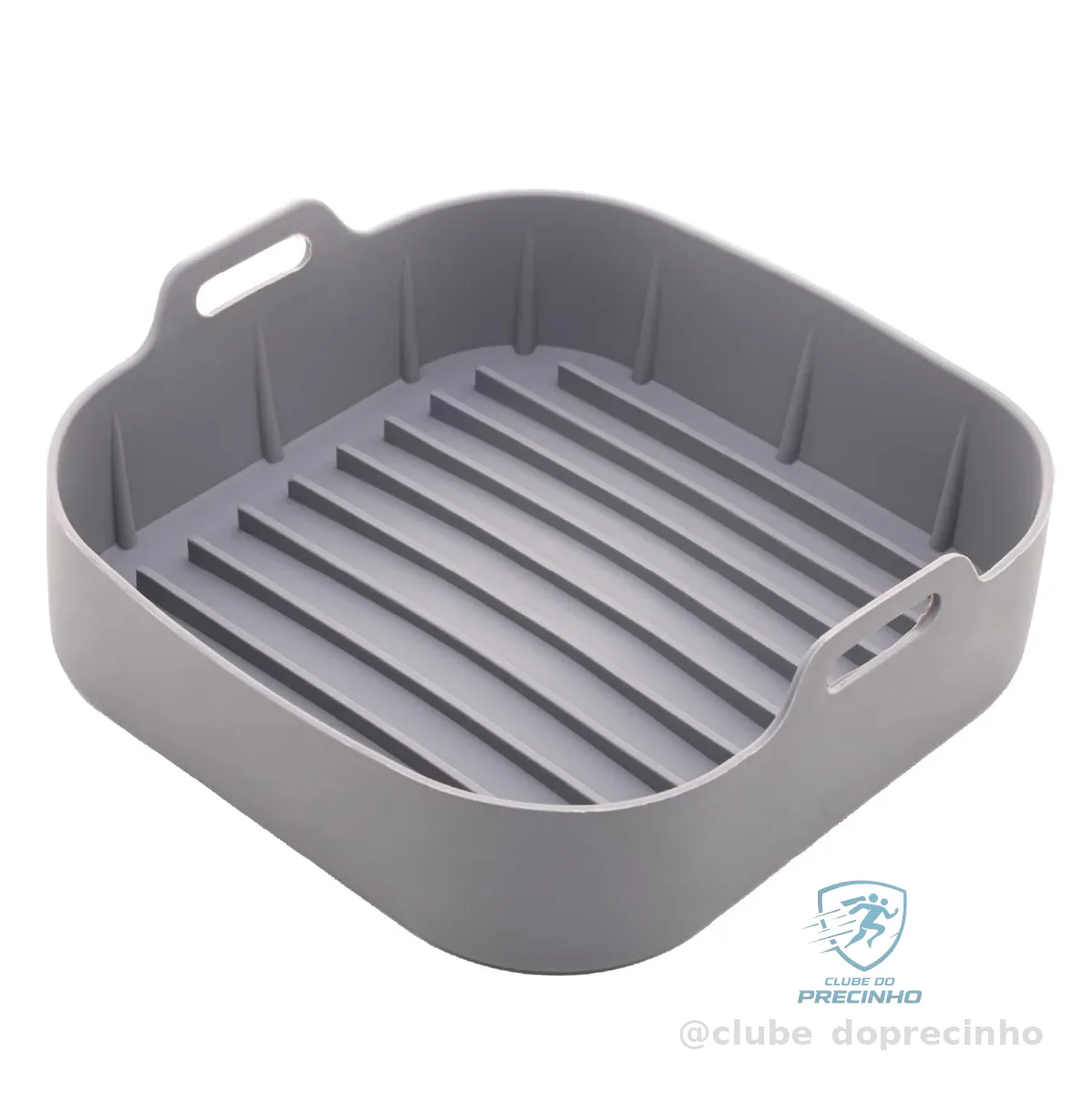 LYOR - Forma Quadrada de Silicone para Air Fryer Cinza 20Cm x 7Cm