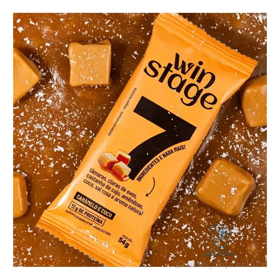 Barra De Proteína Winstage Caramelo E Coco 54g Display 12un