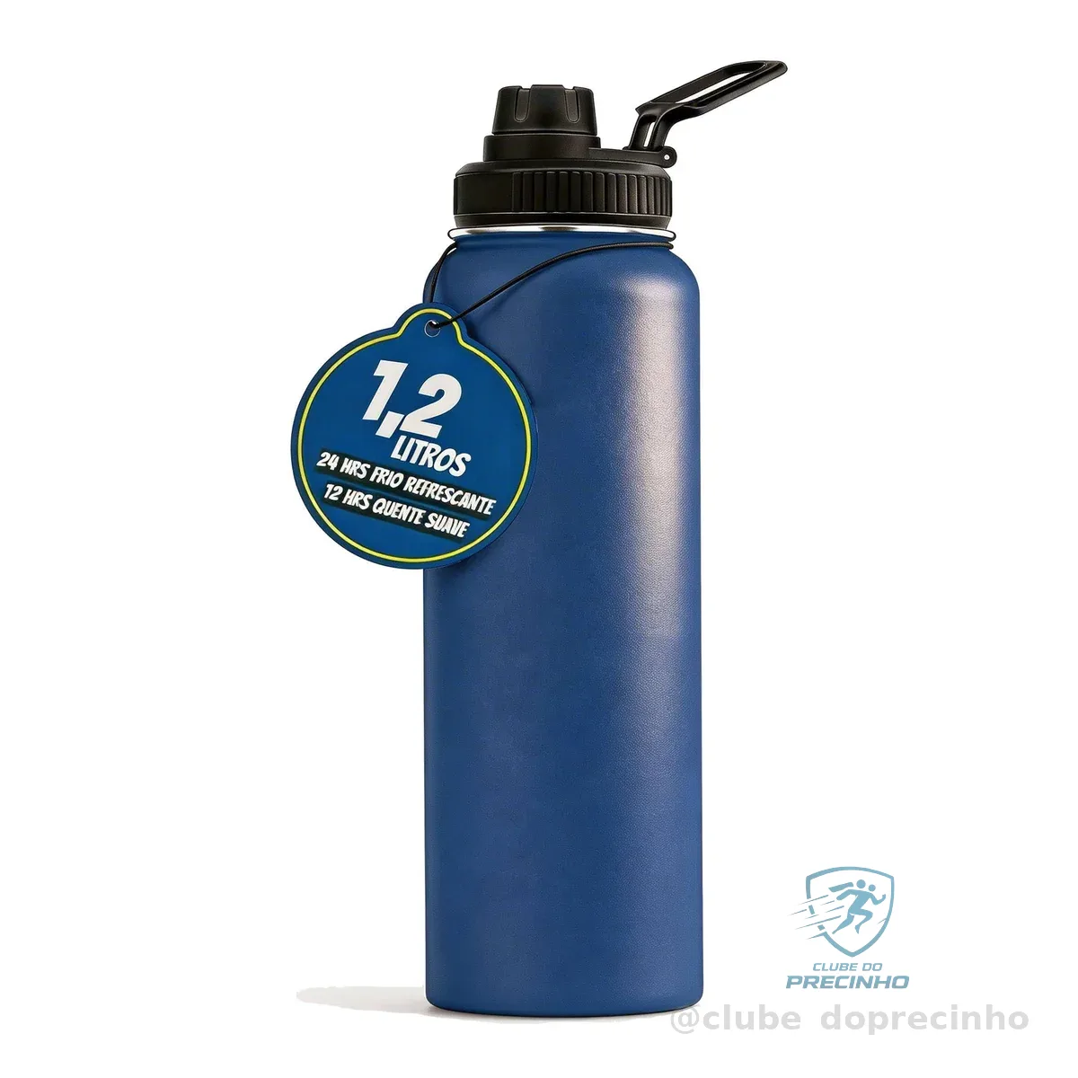 Garrafa Termica 1200ml Esportiva De Aço Inoxidável Com Isolamento A Vácuo De(Azul)