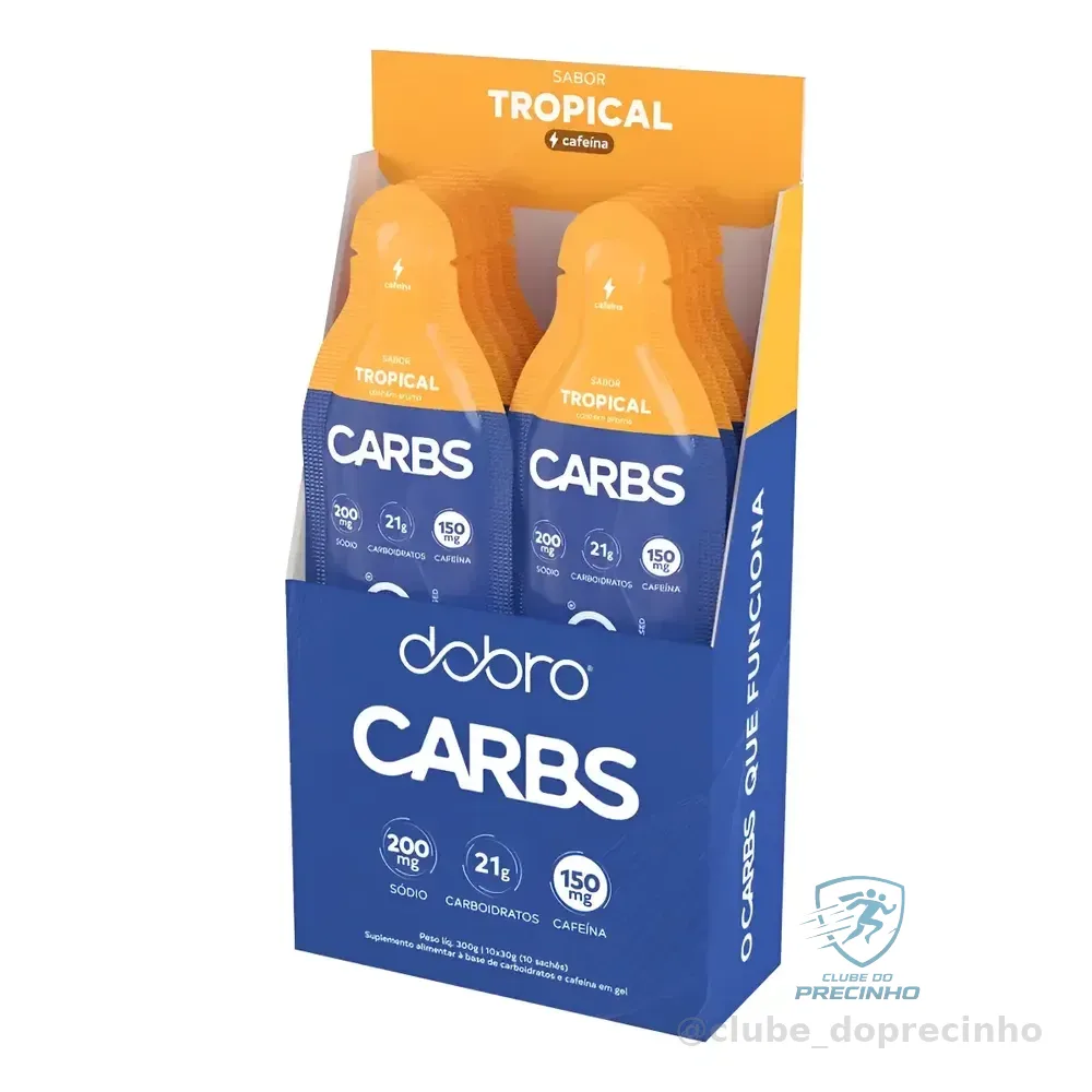Carbs Gel Com Cafeína Cx C/ 10 Unid (10x30g) Tropical Dobro Tropical Cx Com 10 Unid