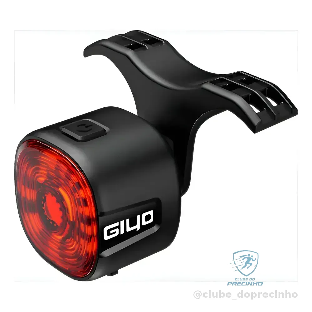 Lanterna Led Traseira Inteligente Bike 6 Modo Giyo Preto