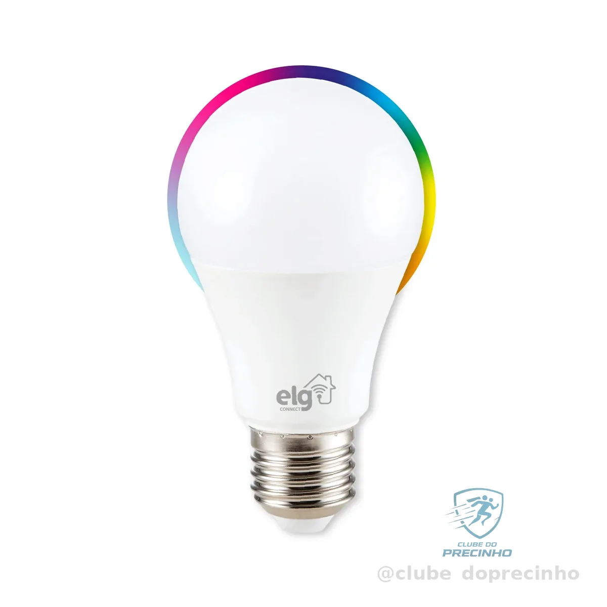 Lâmpada Inteligente de LED 10W Dimerizável, Compatível com WI-FI, Bluetooth, Comando de Voz, Soquete E26/E27, SHLL100, ELG, RGB