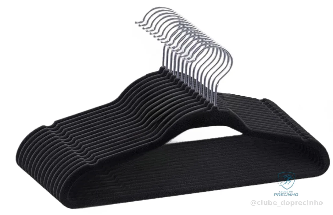 Kit 30 Cabides de Veludo 360° Antideslizante Kit Cabide para Roupas Camiseta Calça