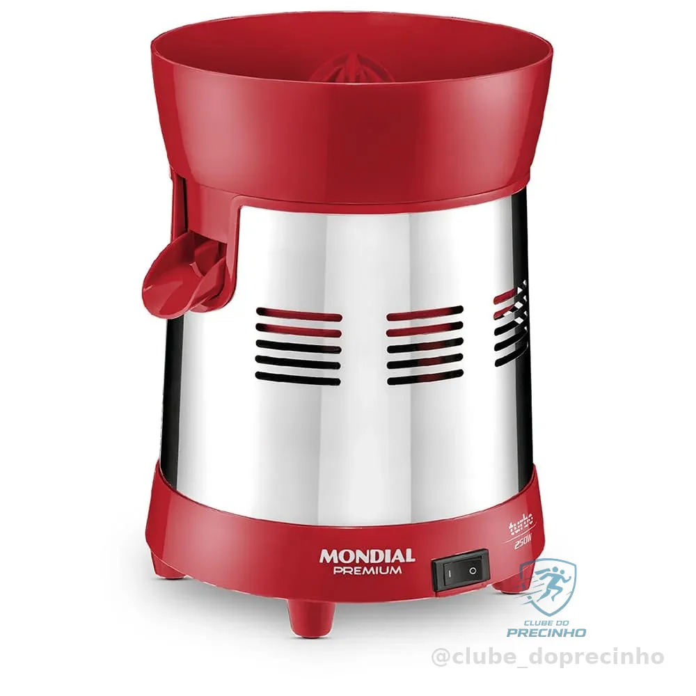 MONDIAL Extrator Turbo Premium, Vermelho/Inox, 250W, Bivolt - E-24