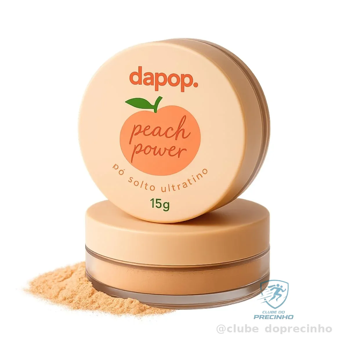 Pó Solto Ultrafino Peach Power, Pó Facial, Acabamento Natural e Mate, 15g, Pêssego - Maquiagem
