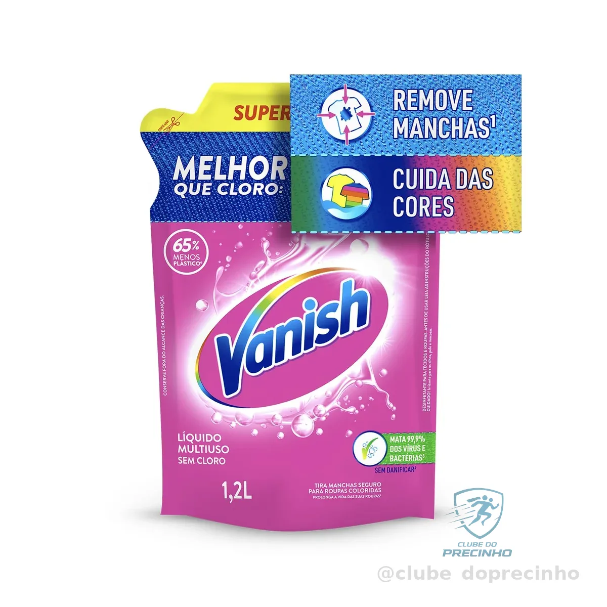 Vanish Tira Manchas Multiuso Líquido, para Roupas Coloridas, Refil 1,2L