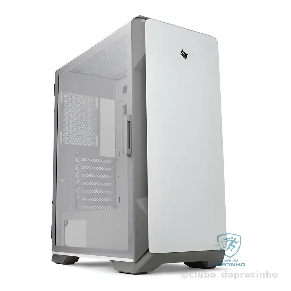 Gabinete Gamer Pichau Pouter 3 Lateral De Vidro Branco
