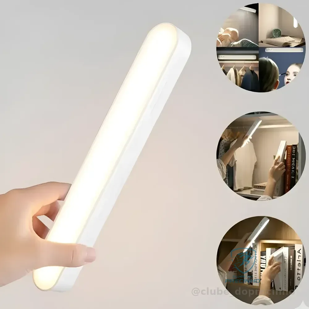 Luminária Led Usb Recarregavel Touch 30cm 3 Cores Com Ímã