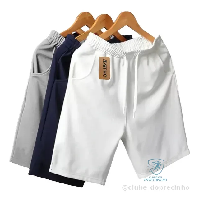 Kit 3 Peças Bermuda Moletom Para Academia Moletinho Moleton